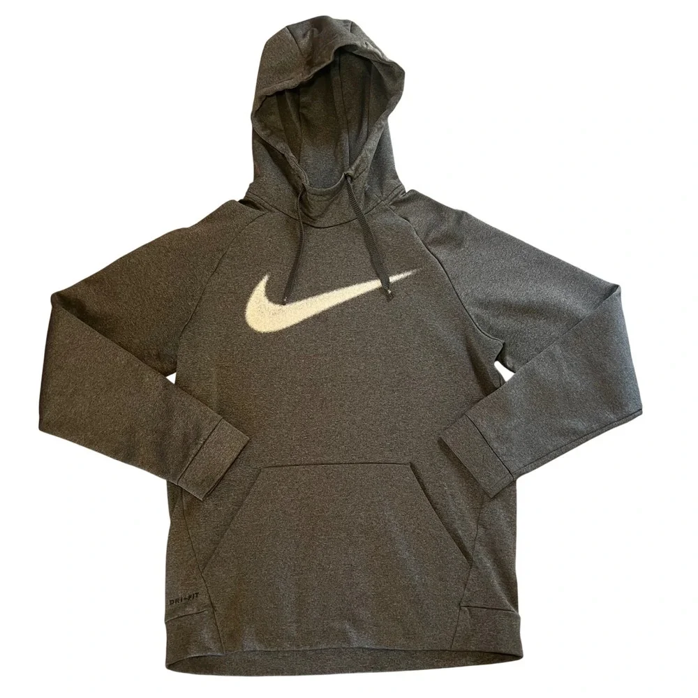 Nike Dri-FIT‎ Pullover Hoodie Women's Medium Gray Sweatshirt Activewear Swoosh